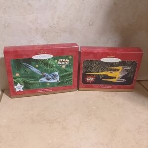 Lot Of 2 Star Wars Episode 1 Ornaments Naboo‎ Starfighter/Gungan Submarine